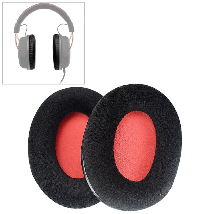 2 PCS For Kingston KHX-HSCP / HyperX Cloud II Headphone Cushion Flannel Red Net Sponge Cover Earmuffs Replacement Earpads by bashfashion