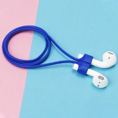 Wireless Bluetooth Headset Anti-lost Rope Magnetic Silicone Lanyard for Apple AirPods 1 / 2(Blue) by bashfashion