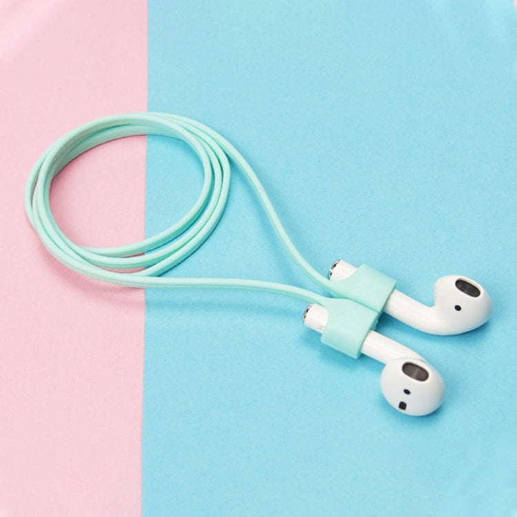 Wireless Bluetooth Headset Anti-lost Rope Magnetic Silicone Lanyard for Apple AirPods 1 / 2(Mint Green) by bashfashion