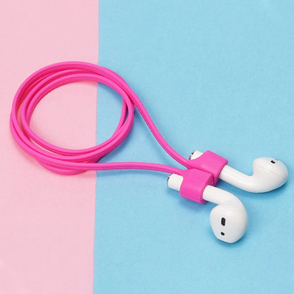 Wireless Bluetooth Headset Anti-lost Rope Magnetic Silicone Lanyard for Apple AirPods 1 / 2(Rose Red) by bashfashion