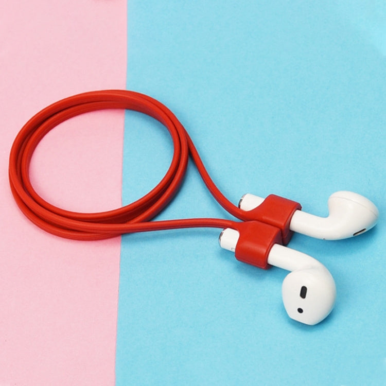 Wireless Bluetooth Headset Anti-lost Rope Magnetic Silicone Lanyard for Apple AirPods 1 / 2(Red) by bashfashion