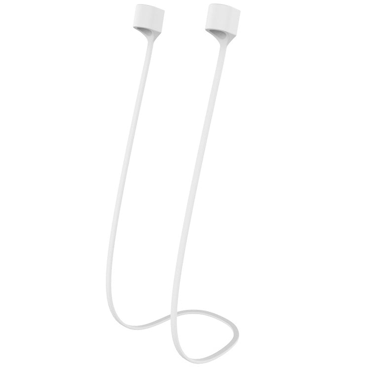 Wireless Bluetooth Headset Anti-lost Rope Magnetic Silicone Lanyard for Apple AirPods 1 / 2(White) by bashfashion