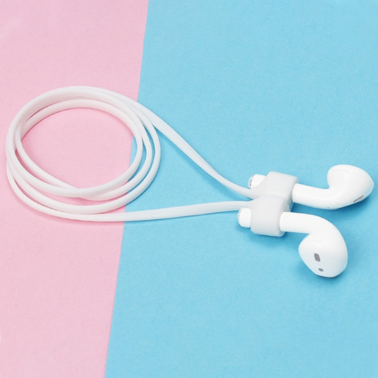 Wireless Bluetooth Headset Anti-lost Rope Magnetic Silicone Lanyard for Apple AirPods 1 / 2(White) by bashfashion