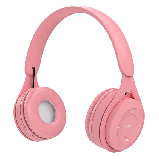 Y08 Hifi Sound Quality Macaron Bluetooth Headset, Supports Calling & TF Card & 3.5mm AUX (Pink) by bashfashion