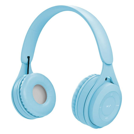 Y08 Hifi Sound Quality Macaron Bluetooth Headset, Supports Calling & TF Card & 3.5mm AUX (Blue) by bashfashion