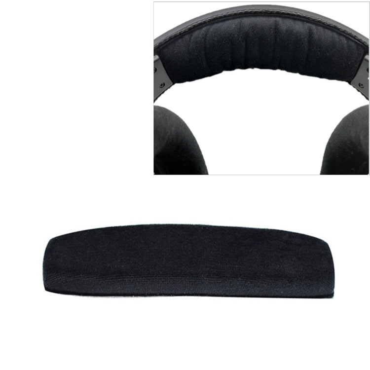 2 PCS For Sennheiser HD515 / HD555 / HD595 / HD598 / HD558 / PC360 Flannel Replacement Headband Head Beam Headgear Cover(Black) by bashfashion