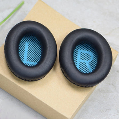 1 Pair Soft Earmuff Headphone Jacket with LR Cotton for BOSE QC2 / QC15 / AE2 / QC25 / QC35(Black Blue) by bashfashion