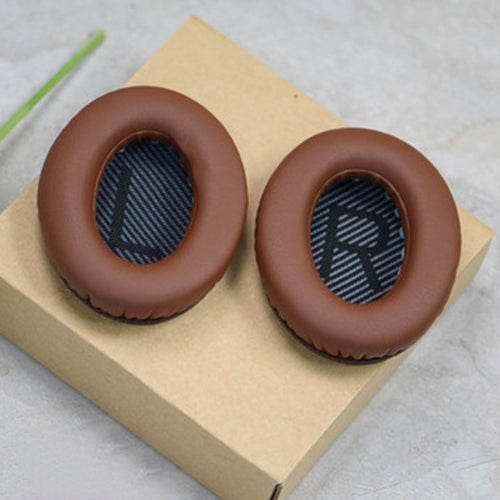 1 Pair Soft Earmuff Headphone Jacket with LR Cotton for BOSE QC2 / QC15 / AE2 / QC25 / QC35(Black Brown) by bashfashion