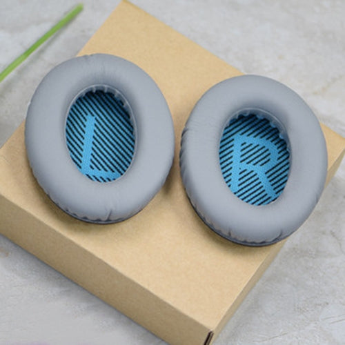 1 Pair Soft Earmuff Headphone Jacket with LR Cotton for BOSE QC2 / QC15 / AE2 / QC25 / QC35(Grey+Blue) by bashfashion