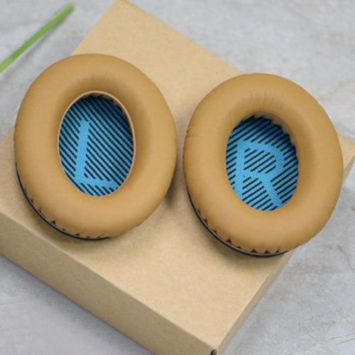 1 Pair Soft Earmuff Headphone Jacket with LR Cotton for BOSE QC2 / QC15 / AE2 / QC25 / QC35(Gold Blue) by bashfashion