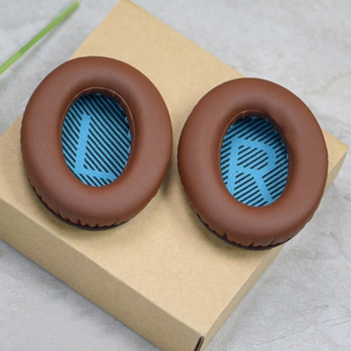 1 Pair Soft Earmuff Headphone Jacket with LR Cotton for BOSE QC2 / QC15 / AE2 / QC25 / QC35 (Brown Blue) by bashfashion