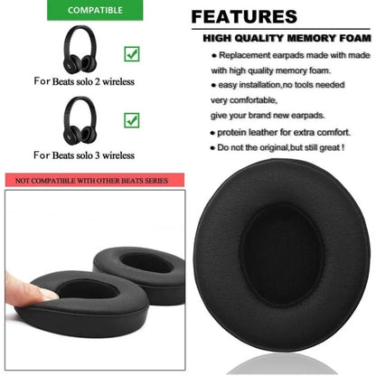 1 Pair Soft Sponge Earmuff Headphone Jacket for Beats Solo 2.0 / 3.0, Bluetooth Version(Black) by bashfashion