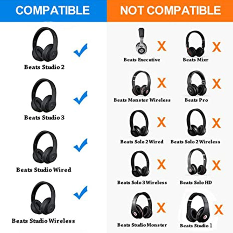 1 Pair Soft Sponge Earmuff Headphone Jacket for Beats Solo 2.0, Wired Version(Grey) by bashfashion