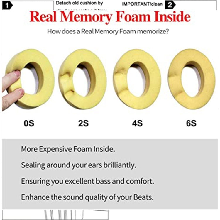 1 Pair Soft Sponge Earmuff Headphone Jacket for Beats Solo 2.0, Wired Version(White) by bashfashion