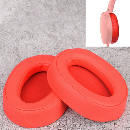 2 PCS For Sony MDR-100ABN / WH-H900N Earphone Cushion Cover Earmuffs Replacement Earpads with Mesh(Red) by bashfashion