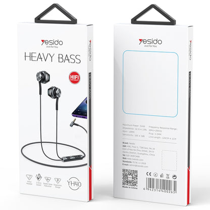 Yesido YH40 3.5mm Plug Wired HiFi Sound Music Earphones with Mic by Yesido