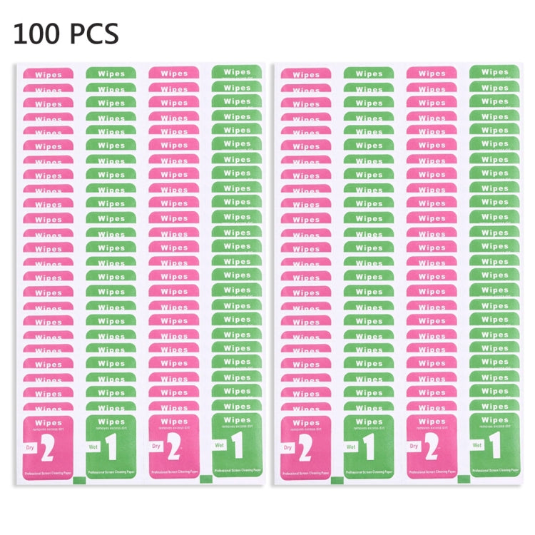 100pcs Dry-Wet Wipes Screen Protectors Accessories Alcohol for Pad Mobile Phone Watch Screen Cleaning Cloth, Size: 3 x 4cm / Piece by DIYLooks
