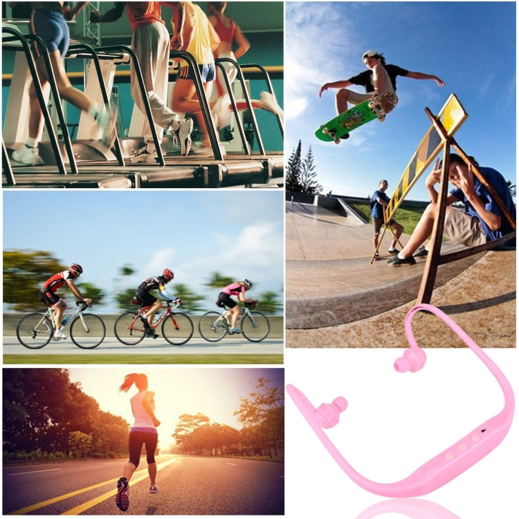 506 Life Waterproof Sweatproof Stereo Wireless Sports Earbud Earphone In-ear Headphone Headset with Micro SD Card Slot, For Smart Phones & iPad & Laptop & Notebook & MP3 or Other Audio Devices, Maximum SD Card Storage: 8GB(Pink) by bashfashion