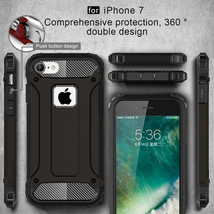 For iPhone 7 Armor TPU + PC Combination Phone Case(Black) by bashfashion