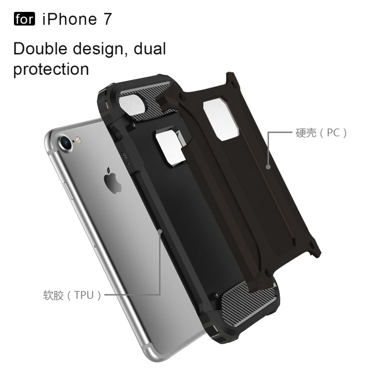 For iPhone 7 Armor TPU + PC Combination Phone Case(Black) by bashfashion