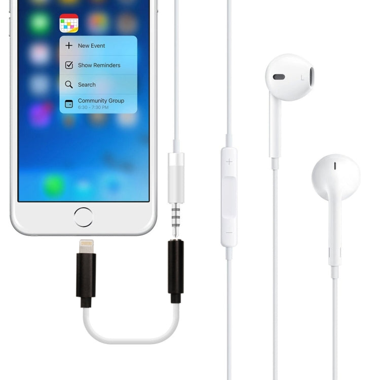 8 Pin to 3.5mm Audio Adapter, Length: About 12cm, Support iOS 13.1 or Above(White) by bashfashion
