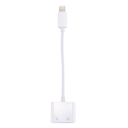 2 in 1 8 Pin Male to 8 Pin Charging + 8 Pin Audio Female Earphone Adapter with Call Function, Support IOS 10.3.1 or Above(White) by bashfashion