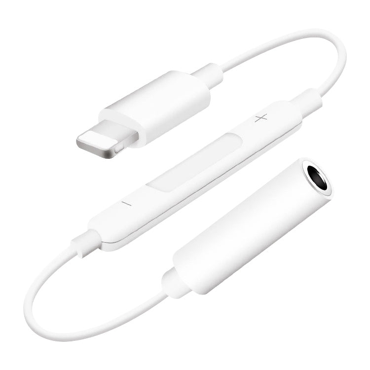 MH020 8 Pin to 3.5mm Headphone Jack Adapter Support Self-timer / Song / Line Control (White) by bashfashion