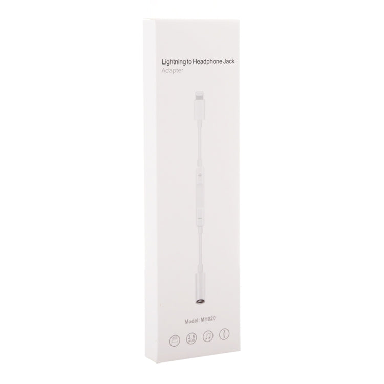 MH020 8 Pin to 3.5mm Headphone Jack Adapter Support Self-timer / Song / Line Control (White) by bashfashion