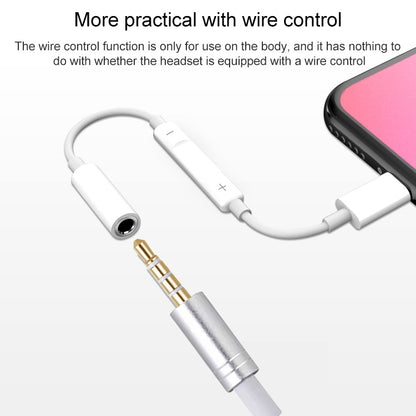 MH020 8 Pin to 3.5mm Headphone Jack Adapter Support Self-timer / Song / Line Control (White) by bashfashion