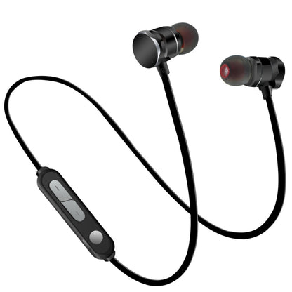 X3 Magnetic Absorption Sports Bluetooth 5.0 In-Ear Headset with HD Mic, Support Hands-free Calls, Distance: 10m(Black) by bashfashion