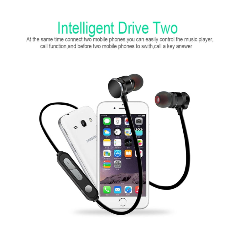 X3 Magnetic Absorption Sports Bluetooth 5.0 In-Ear Headset with HD Mic, Support Hands-free Calls, Distance: 10m(Black) by bashfashion