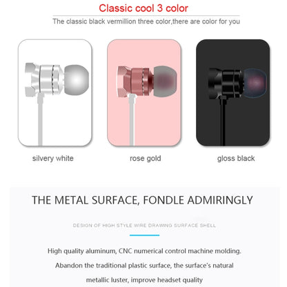 X3 Magnetic Absorption Sports Bluetooth 5.0 In-Ear Headset with HD Mic, Support Hands-free Calls, Distance: 10m(Rose Gold) by bashfashion