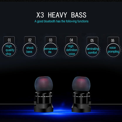 X3 Magnetic Absorption Sports Bluetooth 5.0 In-Ear Headset with HD Mic, Support Hands-free Calls, Distance: 10m(Rose Gold) by bashfashion
