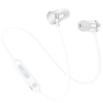 X3 Magnetic Absorption Sports Bluetooth 5.0 In-Ear Headset with HD Mic, Support Hands-free Calls, Distance: 10m(White) by bashfashion