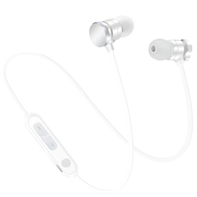 X3 Magnetic Absorption Sports Bluetooth 5.0 In-Ear Headset with HD Mic, Support Hands-free Calls, Distance: 10m(White) by bashfashion