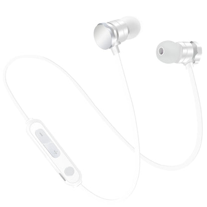 X3 Magnetic Absorption Sports Bluetooth 5.0 In-Ear Headset with HD Mic, Support Hands-free Calls, Distance: 10m(White) by bashfashion