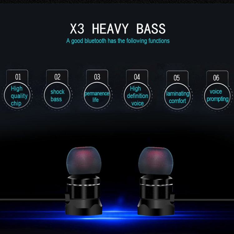 X3 Magnetic Absorption Sports Bluetooth 5.0 In-Ear Headset with HD Mic, Support Hands-free Calls, Distance: 10m(White) by bashfashion