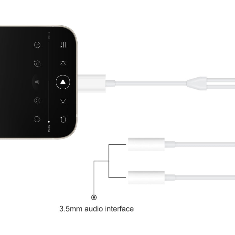 MH027 16cm 2 in 1 Dual 3.5mm Female to 8 Pin Male Audio Adapter by bashfashion