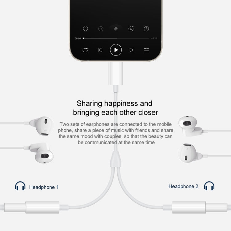 MH027 16cm 2 in 1 Dual 3.5mm Female to 8 Pin Male Audio Adapter by bashfashion