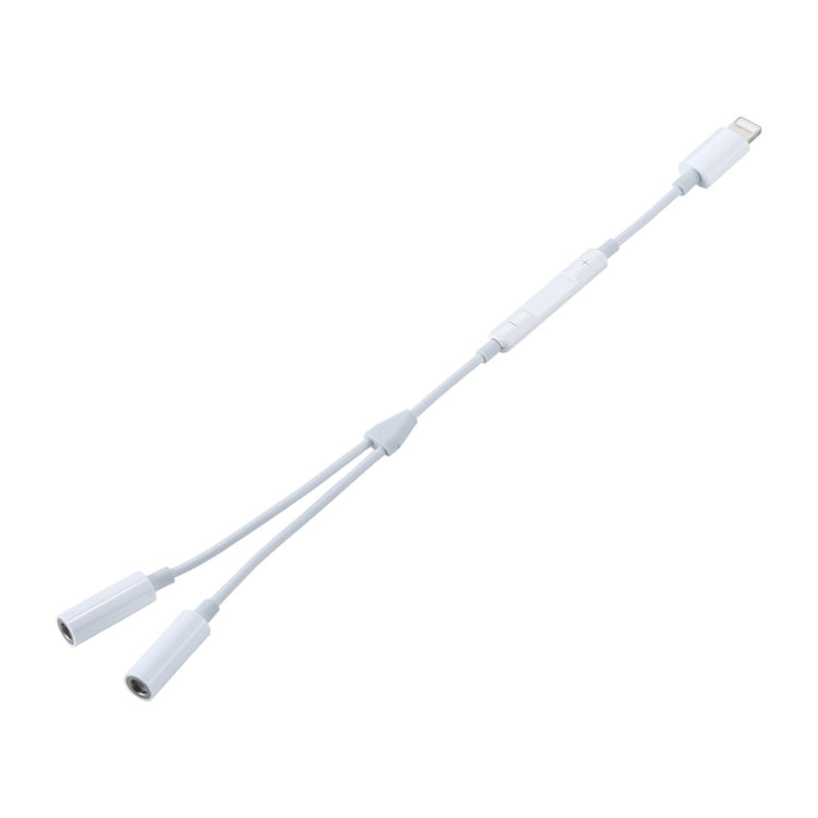 MH026 8 Pin Male to Dual 3.5mm Female Headphone Jack Wire Control Audio Adapter by bashfashion