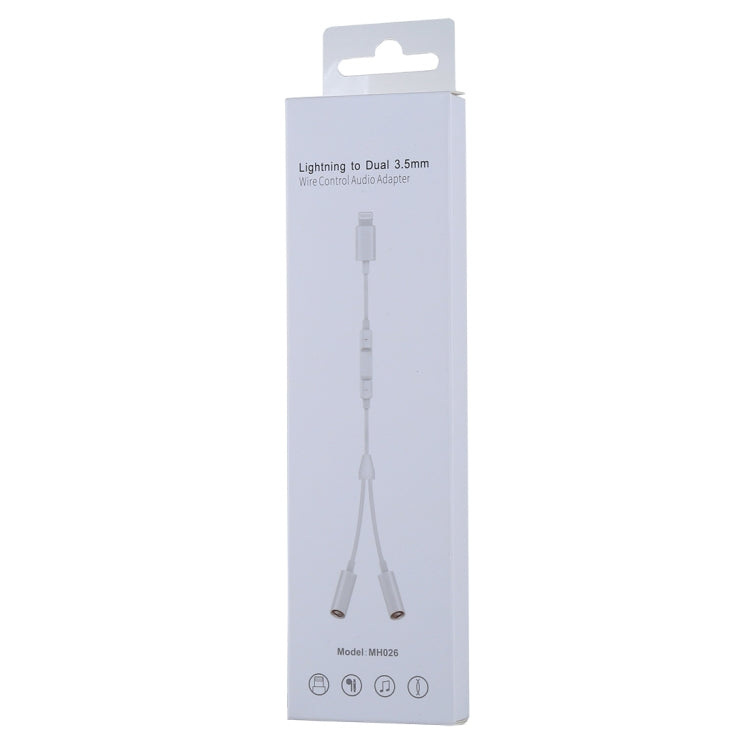 MH026 8 Pin Male to Dual 3.5mm Female Headphone Jack Wire Control Audio Adapter by bashfashion