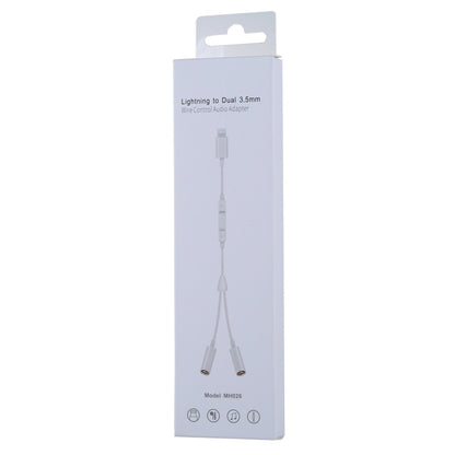 MH026 8 Pin Male to Dual 3.5mm Female Headphone Jack Wire Control Audio Adapter by bashfashion