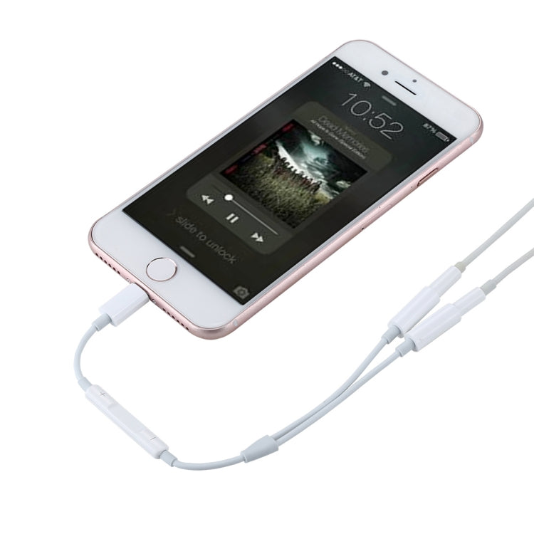 MH026 8 Pin Male to Dual 3.5mm Female Headphone Jack Wire Control Audio Adapter by bashfashion