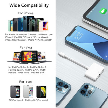 8 Pin Male to Dual 8 Pin Female & 3.5mm Female Audio Adapter by bashfashion