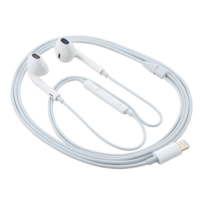 ML715 1.2m 8 Pin Port Wire Control Bluetooth Earphone, Support Music, Calls, Volume Control by bashfashion