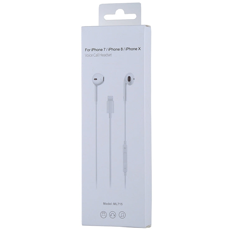 ML715 1.2m 8 Pin Port Wire Control Bluetooth Earphone, Support Music, Calls, Volume Control by bashfashion