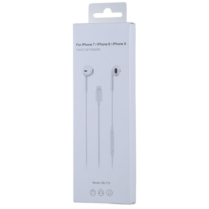 ML715 1.2m 8 Pin Port Wire Control Bluetooth Earphone, Support Music, Calls, Volume Control by bashfashion