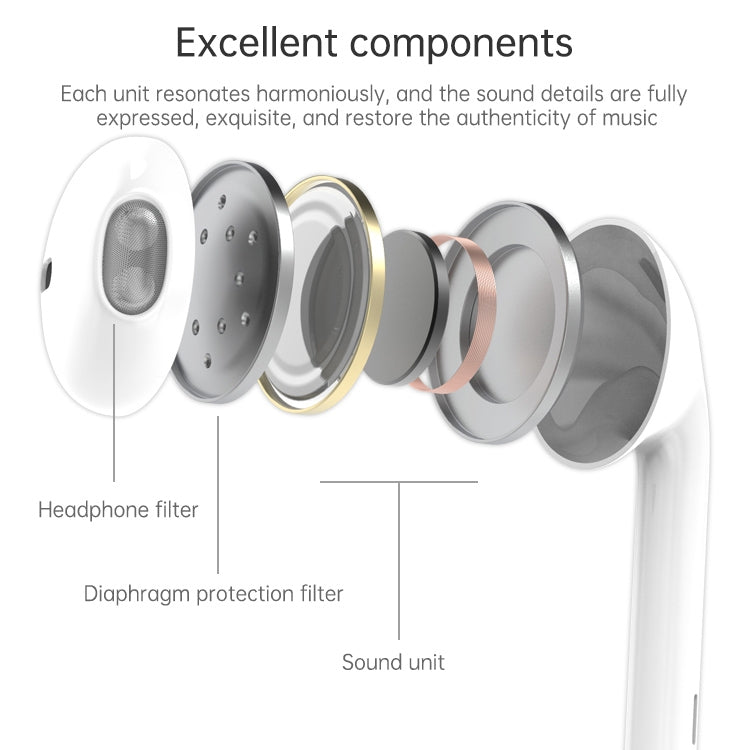 ML715 1.2m 8 Pin Port Wire Control Bluetooth Earphone, Support Music, Calls, Volume Control by bashfashion