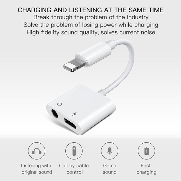 JOYROOM S-Y104 Ben Series Apple 3.5+Lightning Adapter, Length: 1.2m(White) by JOYROOM