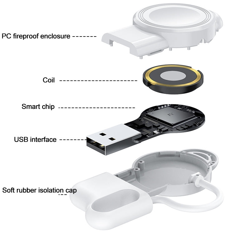 adj-983 Portable Magnetic Wireless Charger for Apple Watch (Black) by bashfashion